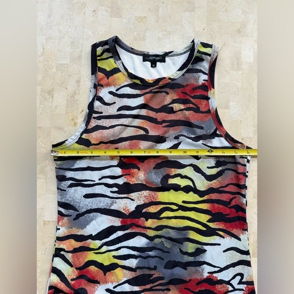 Ed Hardy dress body sleeveless Tiger Stripe Print summer Long Shirt Dress Sz M - Picture 4 of 7